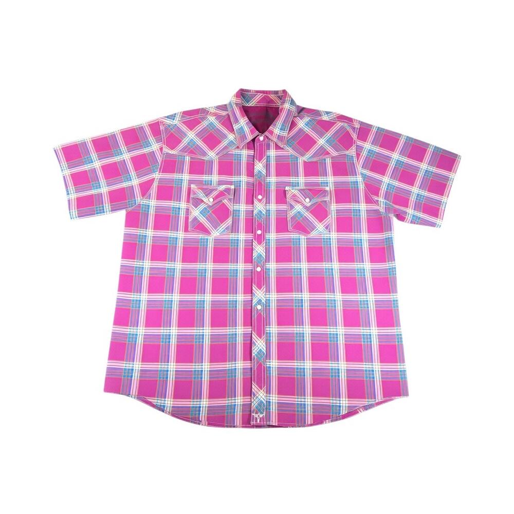 Wrangler 20X Purple Plaid Pearl Snap Western Shirt XXL